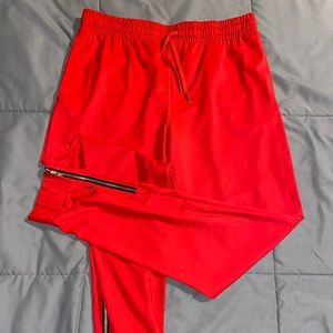 Red Everywhere Zipper Joggers